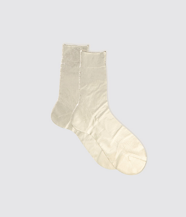 Womens One Ribbed Laminated Sock