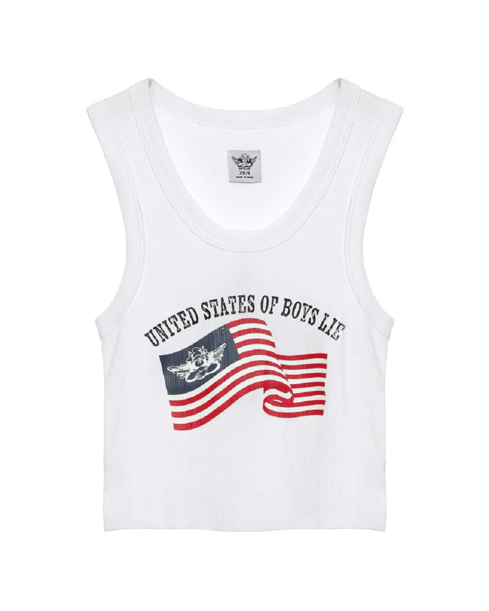 United States of Boys Lie Randy Tank in White