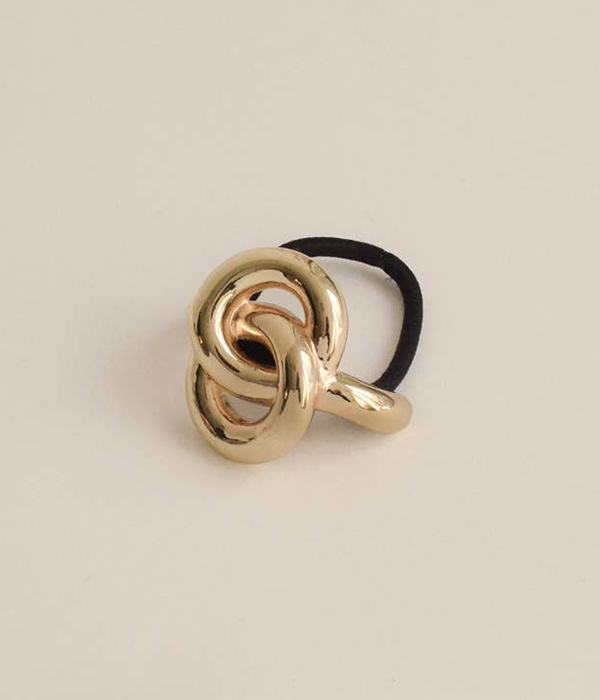 Womens Eternal Loop Ponytail Hair Tie | Gold