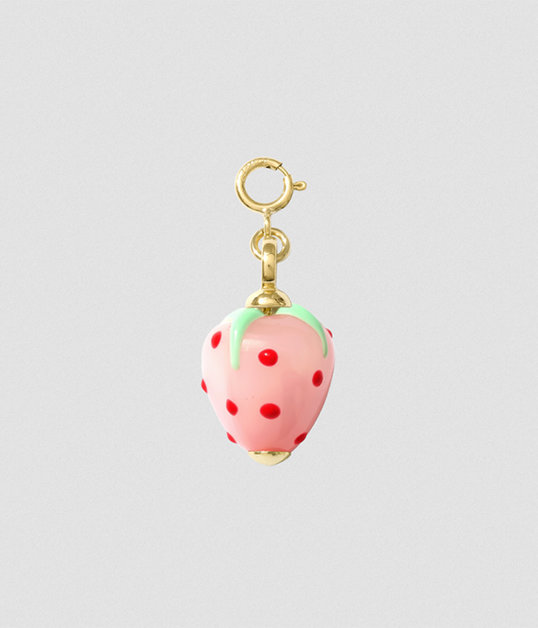 Womens Hair Clip Charm â€” Pink Strawberry