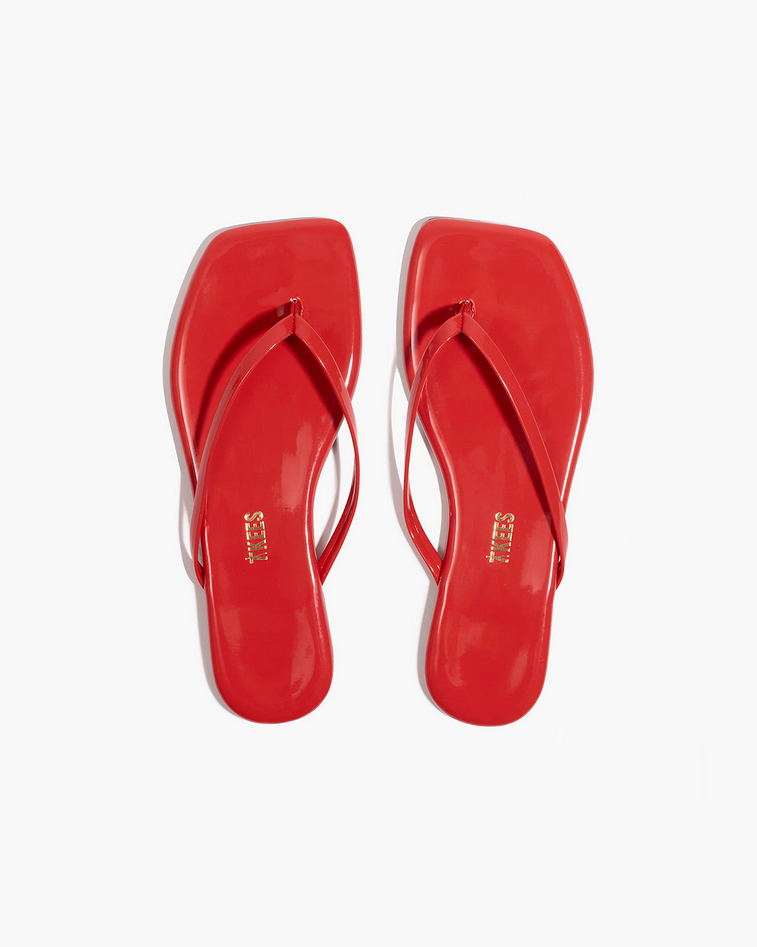 Womens Square Toe Lily Sandal in Red Gloss