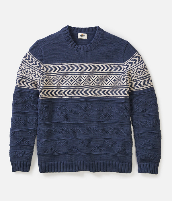 Mens Erik Textured Sweater in Navy