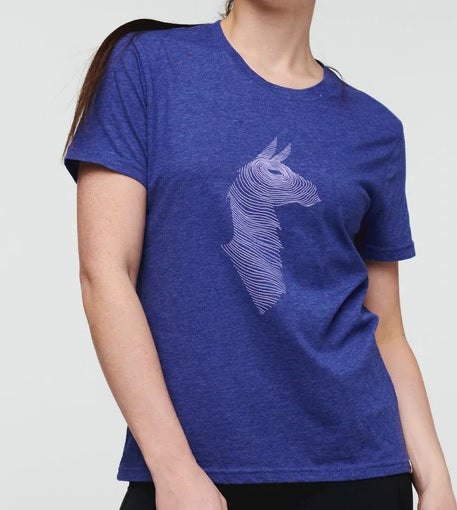 Womens Topo Llama T-Shirt in Blue Violet