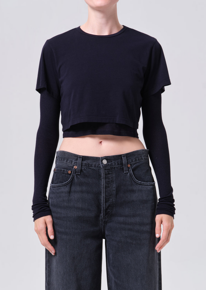 Womens Romily Tee in Blackened Navy