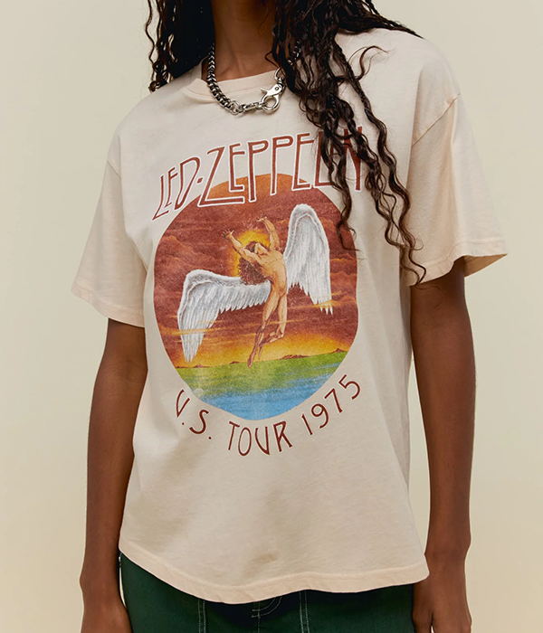 Womens Led Zepplin Tour 1975 Boyfriend Tee