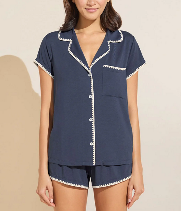 Womens Frida Whip Stitch Short PJ Set