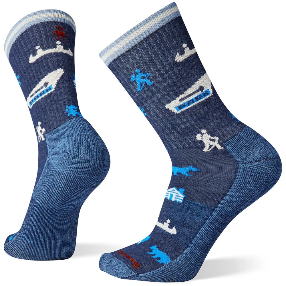 Mens Everyday Park Explorer Pattern Crew Socks