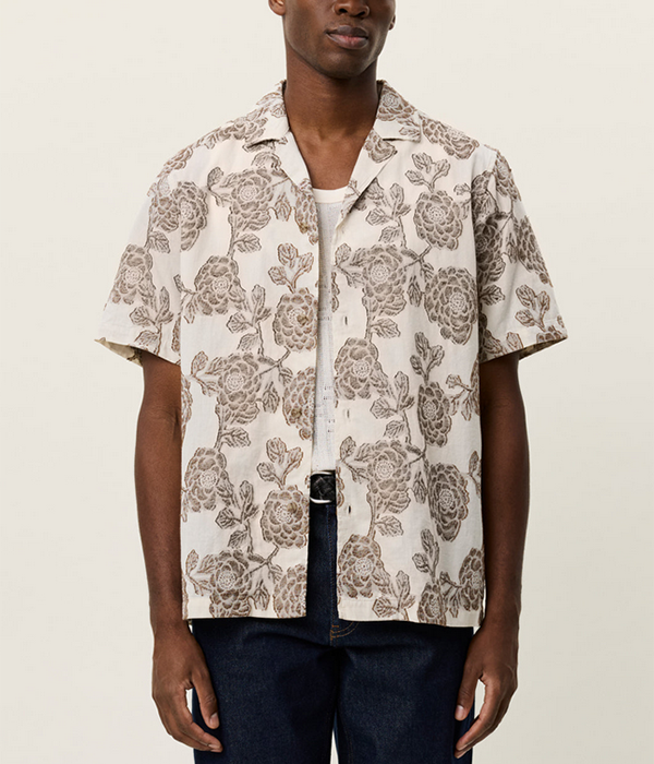 Mens Lesley Flower Jacquard SS Shirt