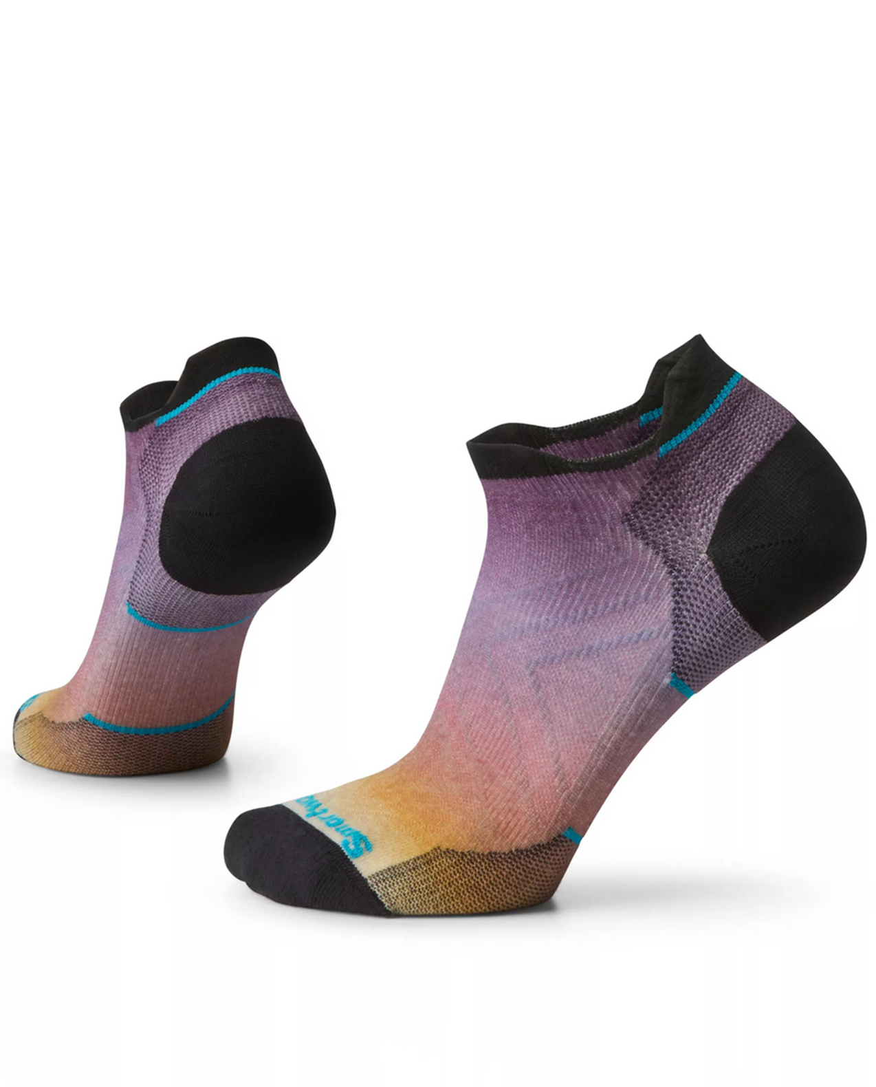 Womens Run Zero Cushion Ombre Print Low Ankle Socks