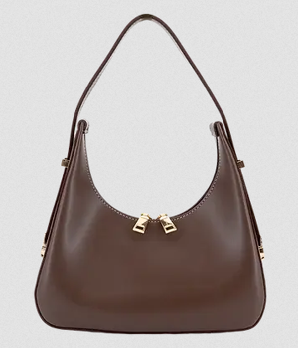 Womens Rhea Vegan Shoulder Bag in Brown