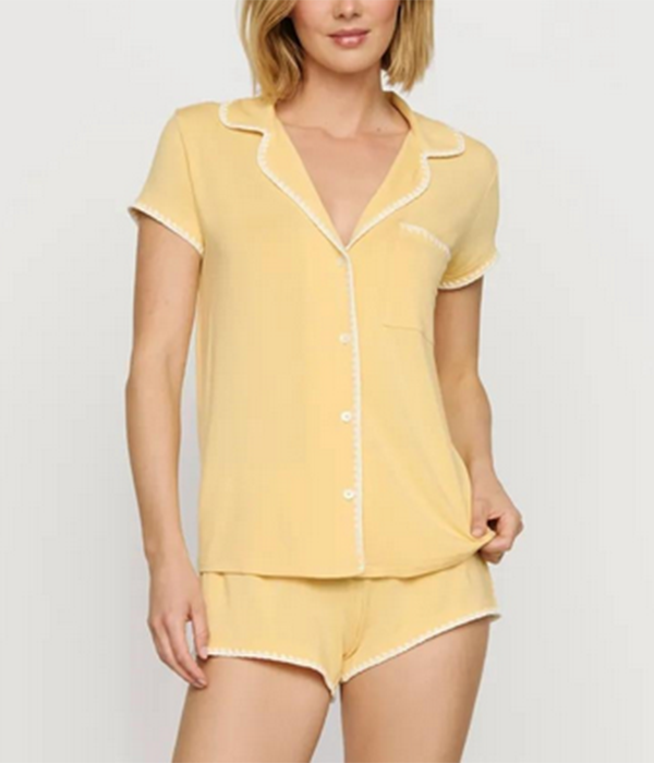 Womens Frida Whip Stitch Short PJ Set