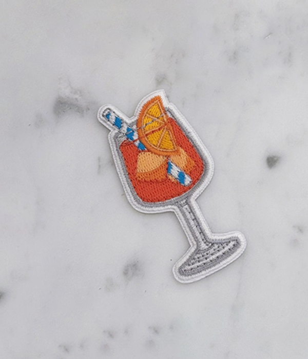 Italian Coastline Embroidered Patches - Aperol Spritz
