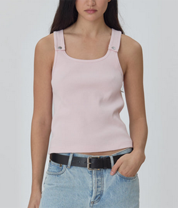 Womens Snap Tank in Pink